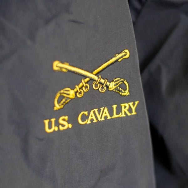 Black U.S. Cavalry Rain Jacket close up