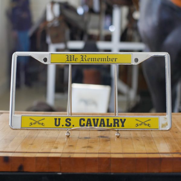 US Cavalry Metal License Plate Frame (Chrome)