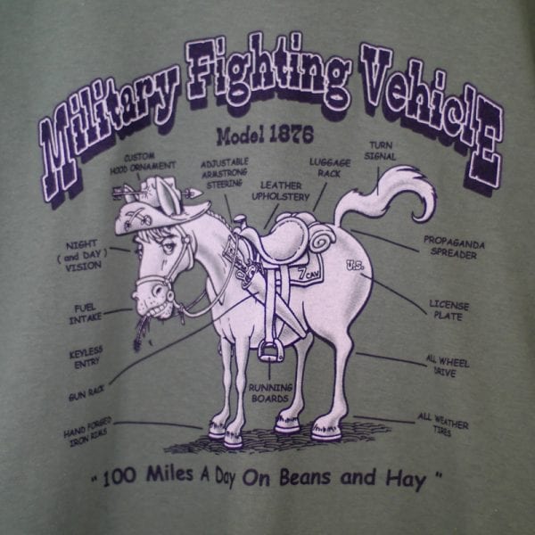 1876 Military Fighting Vehicle Shirt close up