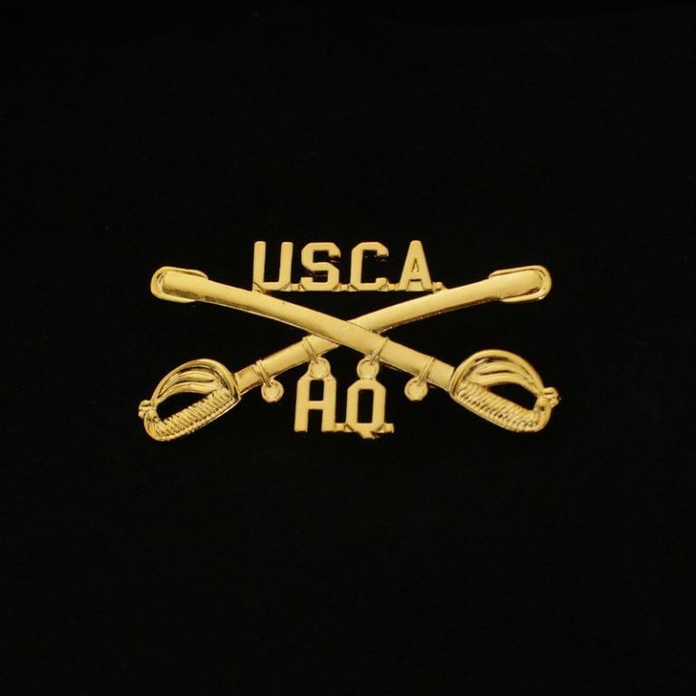 Gold Cross Saber Lapel Pin