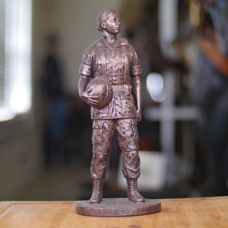 Woman in Arms Statue Front View